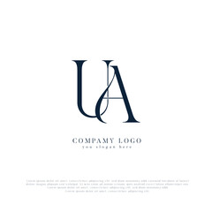UA initial monogram letters logo