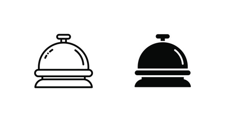 Simple black and white illustration of two different service bells