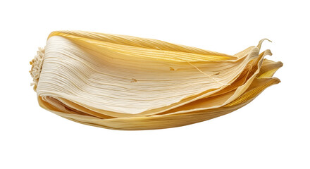 Dried corn husk isolated on transparent background, a natural wrapper used for tamales and other traditional dishes in mexican cuisine