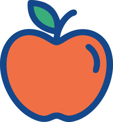 A stylized apple icon set against a plain white backdrop.