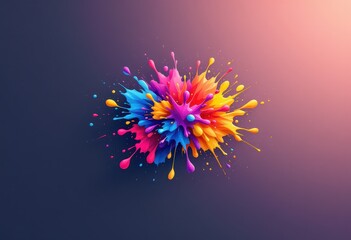 A vibrant explosion of colorful paint splatters, showcasing a dynamic and expressive design.