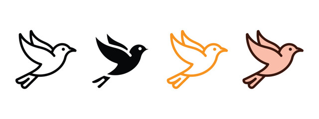 Peaceful dove icon vector. freedom, peace, and new beginnings symbol. vector illustration.