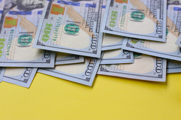 U.S. one hundred dollar banknotes.