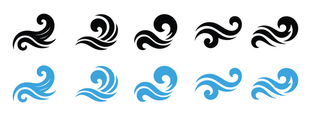 Wave icon vector. dynamic motion and fluid design symbol. vector illustration.