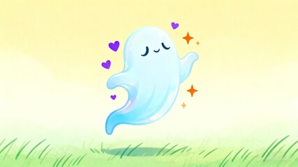 Obraz premium Love Ghost Halloween E - commerce Banner