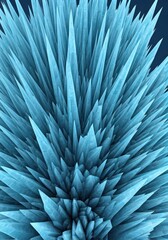 A detailed close-up view of a cluster of vibrant, icy blue crystalline structures, showcasing intricate textures and sharp points.