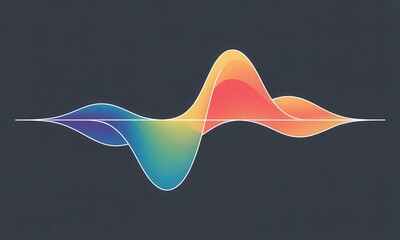 A smooth, vibrant graphic design featuring a wave pattern with soft color gradients and a neutral background.