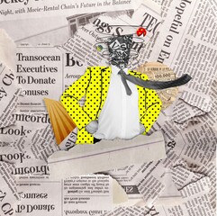 Styled contemporary art collage colorful. Idea concept