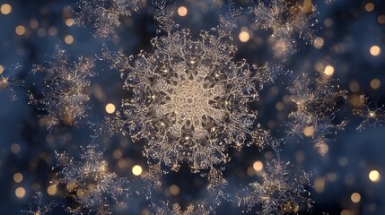 Obraz premium Frosty Snowflakes in Mandala Pattern