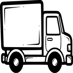 Delivery Truck Illustration: A simple, bold illustration of a delivery truck, perfect for logistics, transport, and shipping-related designs.