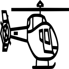 Helicopter Illustration: An illustrated helicopter ready for transport, suitable for design and commercial uses.