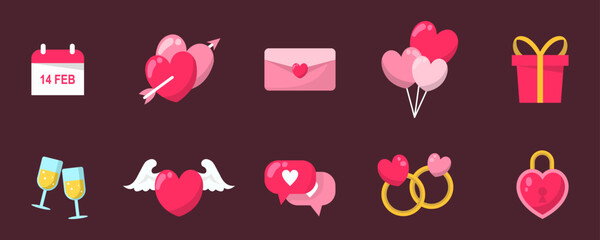 Valentines Day Icons Vector Art Icons, with high resolution for your business etc.