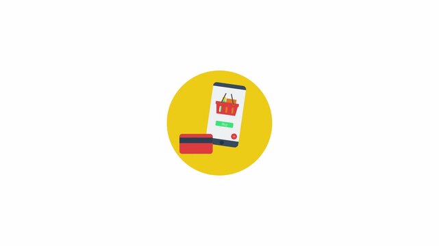 Online Shopping Mobile Payment Illustration.