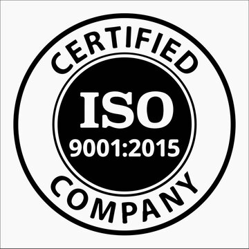 Certified iso 9001 2015 company Vector