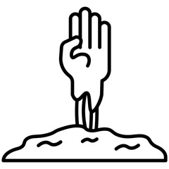 hand zombie outline
