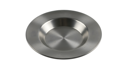 Closeup of a brushed metal ashtray isolated on transparent background, showcasing its sleek design and functionality for ash disposal and home decor