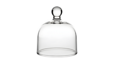Glass cloche isolated on transparent background it is used to protect delicate plants from frost or to display food items in an elegant manner