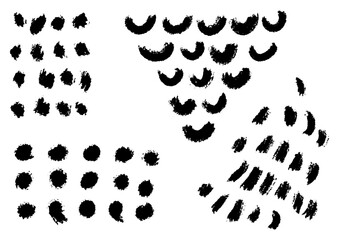 Fototapeta premium Abstract Brush Strokes and Dots Pattern, Expressive Artistic Elements for Design Projects