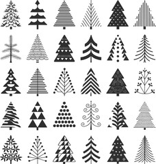Obraz premium Christmas Silhouette Vector Design, Merry Christmas Silhouette Vector, Santa Claus Silhouette Vector Art, Christmas Tree Silhouette Vector, Reindeer Christmas Silhouette Vector