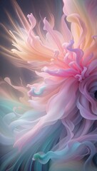 Fototapeta premium Abstract Floral Dreamscape Ethereal Pastel Petals in a Gentle Haze of Color and Light, soft tones