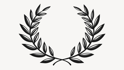 Simple black laurel wreath on a light background