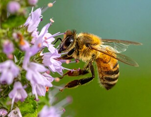 Honeybee on a lilac flower
