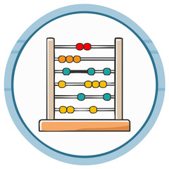 Vibrant Hand Drawn Abacus Illustration for Math Counting and Education