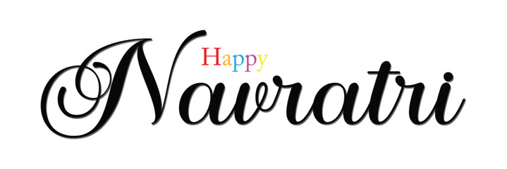 Happy Navratri. vector typography set for banner design. festival of India. illustration of Navratri with beautiful calligraphy. Vector illustration. EPS 10 . 