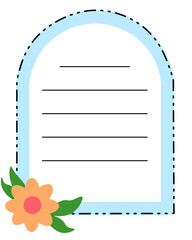 Cute Flower Blank Note Frame for Journaling and Messages