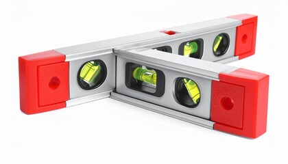 A spirit level&mdash;red-capped, bubble centered in silver frame&mdash;rests in poised alignment. A metaphor for measured truth and the choreography of balanced intention.