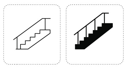 Illustrative comparison of staircase designs with differing visual representations