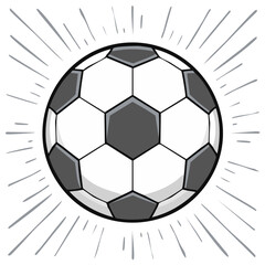 Classic soccer ball bursting with energetic lines a dynamic sports game concept illustration