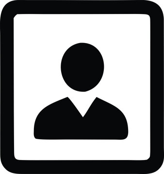 Generic user icon profile silhouette simple person symbol in a square frame minimalist graphic design element for digital platforms and applications