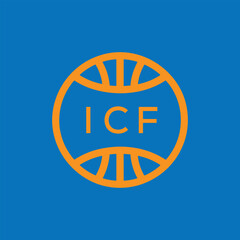 ICF Basketball Company logo. ICF Modern Sports logo design for entrepreneur and business. ICF Team Branding best icon.
