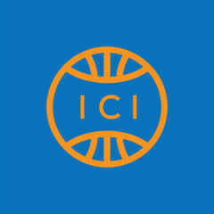 ICI Basketball Company logo. ICI Modern Sports logo design for entrepreneur and business. ICI Team Branding best icon.

