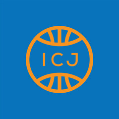ICJ Basketball Company logo. ICJ Modern Sports logo design for entrepreneur and business. ICJ Team Branding best icon.
