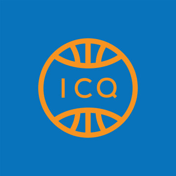 ICQ Basketball Company logo. ICQ Modern Sports logo design for entrepreneur and business. ICQ Team Branding best icon.
