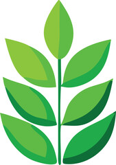 Vibrant green leaf branch with graduated colors symbolizing growth nature and organic concepts clean and modern design element