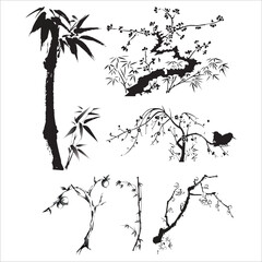 China Wind Vector Ink Plant.eps