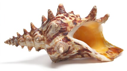 Gorgeous Conchs Scattered Along the Sunny Seaside—Their Shiny, Swirled Shells in Soft Hues of White, Pink, and Blue Glow Under the Sun, Blending Perfectly With the Blue Waves, Golden Sand