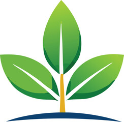 Vibrant green plant sprout with three leaves emerging from earth symbolizing growth and nature vitality