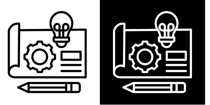 Prototype Design  Icon Set White Style Collection