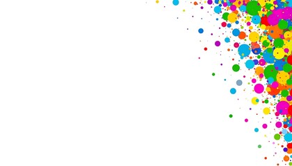 Colorful circles confetti on white