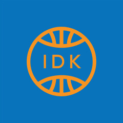 IDK Basketball Company logo. IDK Modern Sports logo design for entrepreneur and business. IDK Team Branding best icon.
