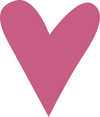A handdrawn pink heart shape on a white background