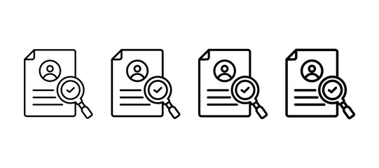 Background Check Multiple Line Icon Element