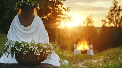 Solstice ritual at dawn.