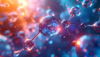 Abstract illustration of molecules in motion