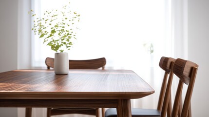 Ultra Realistic Wooden Dining Table Close-up