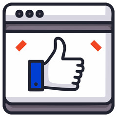 Obraz premium Social media platform interface with a thumbs up icon.